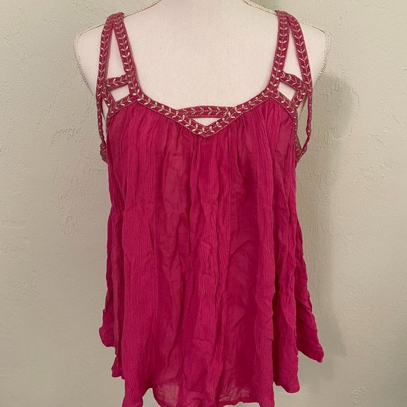 NWOT Strappy Vanessa Virginia Anthropologie Top - Pink - Picture 1 of 7